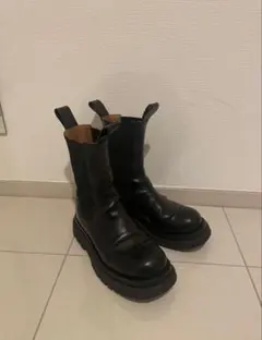 ブラックサイドゴアブーツ 厚底