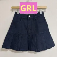 GRL グレイル プリーツ切替デニムミニスカート インディゴ Sサイズのサムネイル