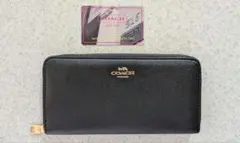 【新品】COACH ブラック 長財布 F52372