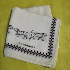 【中古】BURBERRY 犬のデザイン ハンカチ