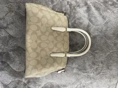 Coach ベージュ ロゴ ハンドバッグ