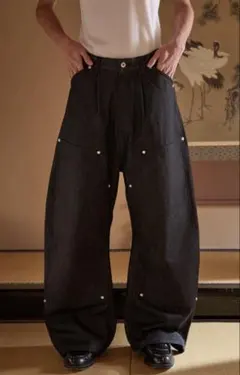 ダブルニーカーブバギーリジットデニムパンツのサムネイル