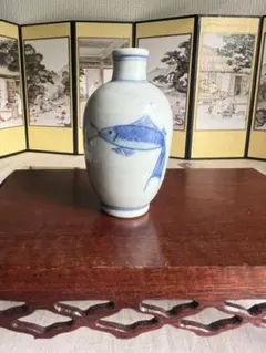 古染付花瓶　大清康熙年製 大清康熙年製 花瓶 ｜骨董品買取 緑和堂