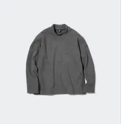 〈ユニクロ〉　キッズ　ソフトフリースハイネックTシャツ（長袖）　グレー　140