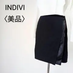 美品 INDIVI インディヴィ スカート ミニスカート ミニスカ ブラック