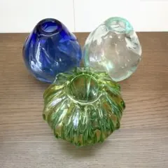 ガラス花瓶 一輪挿し3点セット ミニ花瓶 花器 フラワーベース ガラス工芸品