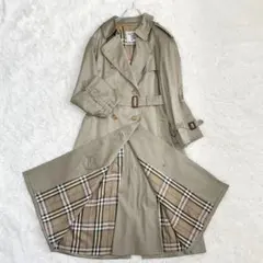 バーバリーズ トレンチコート ノバチェック カーキ系 レディース M