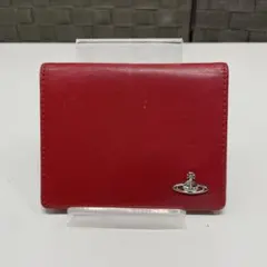 m*a様 Vivienne Westwood レザー製赤いパスケース メタルロゴ