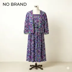華やか小花柄✨ノーブランド セットアップ ワンピース＆ジャケット レトロ M相当
