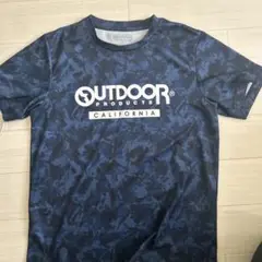 OUTDOOR ドライTシャツ スポーツ M 迷彩 ブルー
