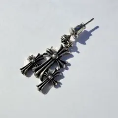 【刻印あり】クロスピアス キャッチ付シルバー925 新品