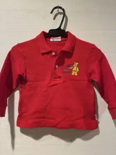 ミキハウス 赤い長袖ポロシャツ 90