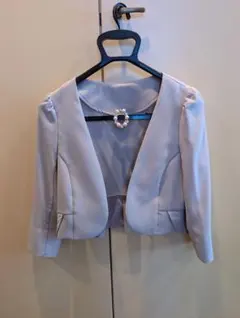 ライトブルー ノーカラージャケット(アクセサリー付)