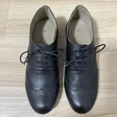 【美品】Nu+ ヌープラス 本革 ウイングチップ レースアップシューズ M 黒