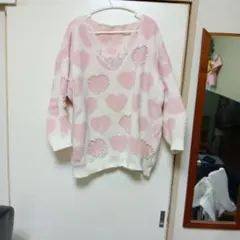 SHEIN ハート柄ニットセーター 0XL