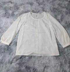 レストローズ シフォンブラウス 白 ピンタック きれいめ 春夏のサムネイル