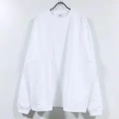 新品 5.6オンス ビッグシルエット 長袖 Tシャツ 無地 メンズ ホワイト M