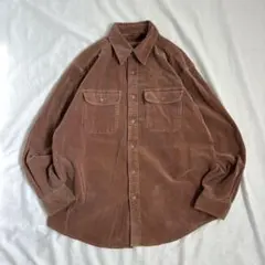 vintage コーデュロイシャツ ピンクブラウン 長袖 フェード カジュアル
