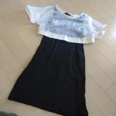 半袖メッシュワンピース