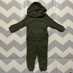 babyGAP ワッフル素材パーカー上下セットアップ カーキ