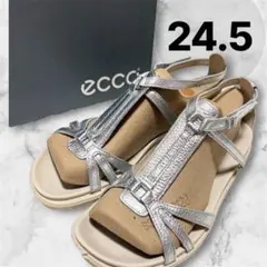 新品定約2万✨ECCO エコー　シルバーサンダル　フルグレインレザー24.5cmのサムネイル