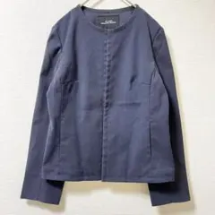 グリーンレーベルリラクシング 麻混ノーカラージャケット 38