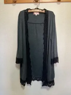 MINIMUM MINIMUM ミニマムミニマム レース付きカーディガン 灰色2