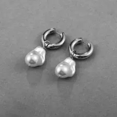 限定 淡水 パール フープ プレゼント ジュエリー 真珠 大粒 いびつ シルバー