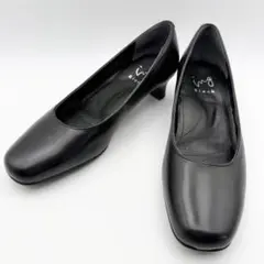 美品 ing Black イング プレーンパンプス スクエアトゥ 22.5 本革のサムネイル