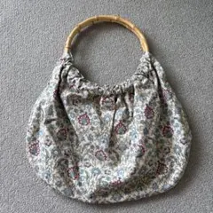 ハンドメイド ハワイアンキルト バンブーハンドル グラニーバッグ
