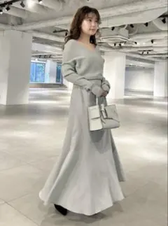 FRAY ID オフショルニットコンビワンピース