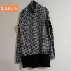 any FAM　エニィファ厶　長袖トップス　タンクトップ　2点セット　ブラック