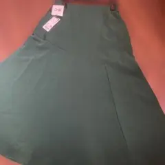 グリーン マーメイドフレアロングスカート