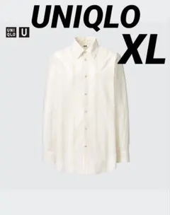 UNIQLO リラックスストライプロングシャツ　XL