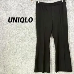 3354 ユニクロ　スラックス　ストレート・フレアパンツ　ボトムス　ブラック　黒