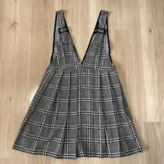 ✨美品✨ ZARA チェック柄ノースリーブひざ丈ワンピース