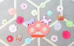 折り紙 壁面飾り ウォールアート ハンドメイド お花いっぱい #142のサムネイル