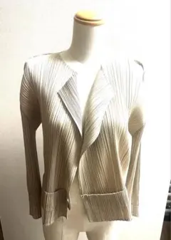 PLEATS PLEASE 一つボタン 2層加工 ジャケット カーディガン - メルカリ