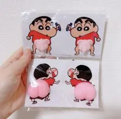 4個セット　クレヨンしんちゃん　お尻ぷにぷに　マシュマロシール　ぞうさんシール
