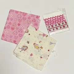 【未使用】ホビーラホビーレ　ピンク　白　布　2種　チロリアンテープ　2種