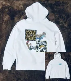 Left Alone レフトアローン プルオーバーパーカー 刺繍 フーディー白M