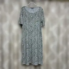 極美品✨SCAPA ペイズリー柄 半袖ワンピース 麻100% 大きいサイズ
