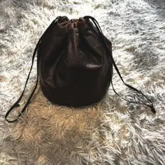 レア 美品　パーマネントエイジオリジナル　カウレザー巾着　ショルダー