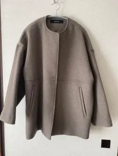 ジャーナルスタンダード スーパー140 ビーバー　ノーカラー ショートコート