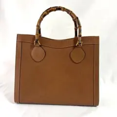 【難あり】GUCCI グッチ バンブー ダイアナ ハンドバッグ ジャンク品 茶