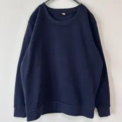 ネイビー 紺 クルーネック スウェット トレーナー 【S】 部屋着 ルームウェア