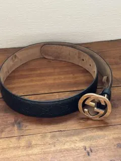 Gucci ブラック GGモチーフ ベルト