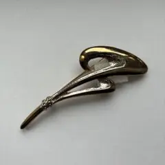 ヴィンテージアクセサリー　流線型デザイン メタルブローチ