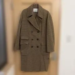 SLOBE IENAチェック柄 ダブルブレストコート