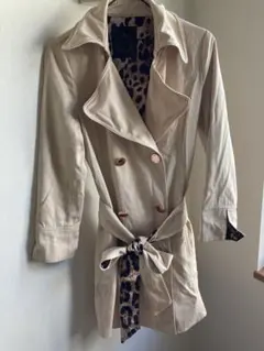 レディー　トレンチコート ベージュ ヒョウ柄